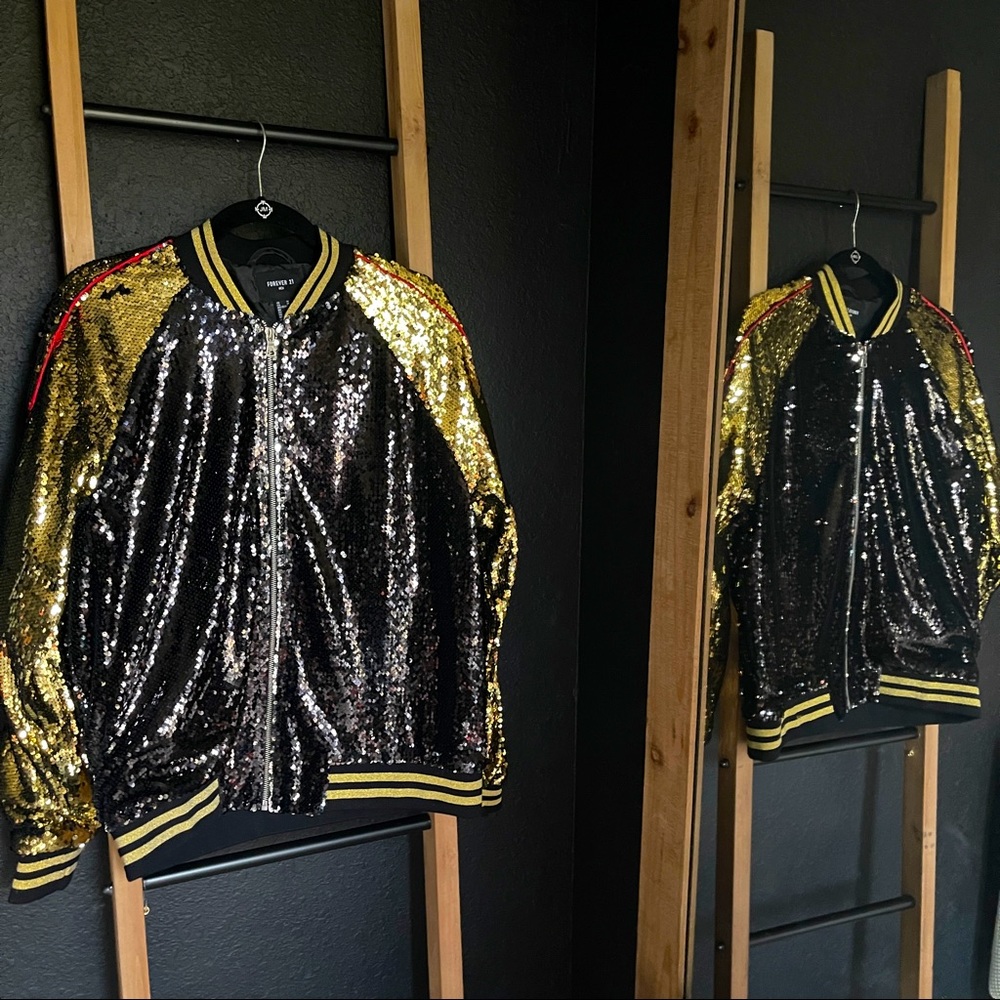 Men forever 21 Sequin Varsity Jacket